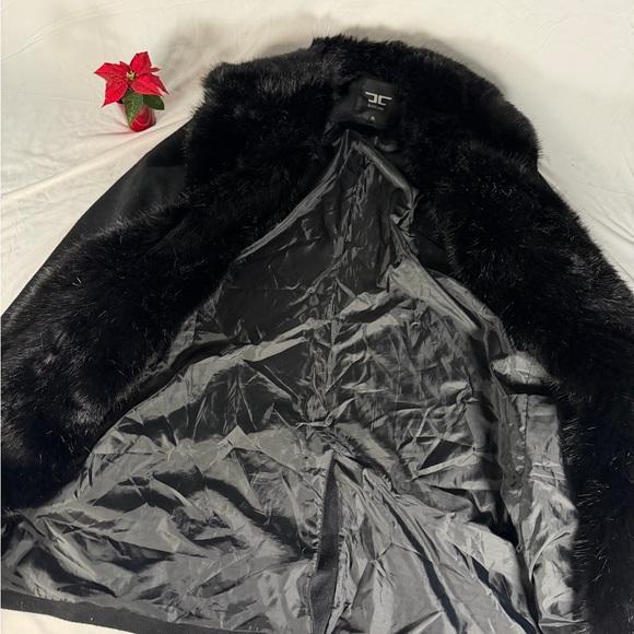 Jordan Craig Black Label Shearling Trench Coat Size XL Wool Blend - Picture 2 of 8